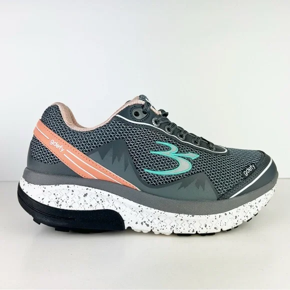 Gdefy Gravity Defyer Mighty Walk Gray Salmon Women's Athletic Shoes TB9024FGP-W - Picture 5 of 11